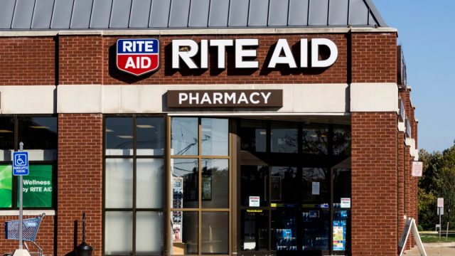 A Rite Aid Pharmacy in Rochester Hills, Michigan. Founded in 1962 in Pennsylvania, Rite Aid is one of the largest drugstore chains in the US.