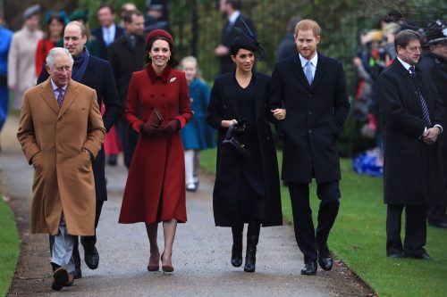 Prince Charles, Prince William, Kate Middleton, Meghan Markle, and Prince Harry in Sandringham on Christmas 2018