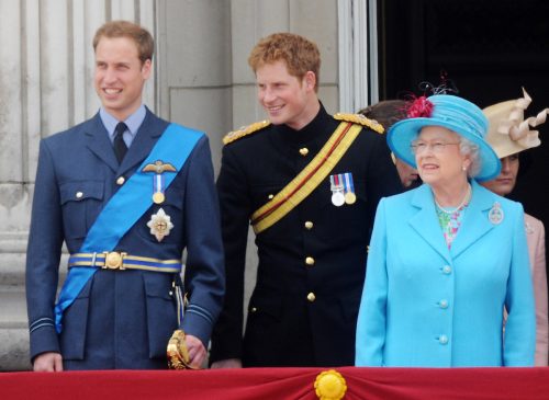 Prince William, Prince Harry, and Queen Elizabeth at Trooping the Colour 2009