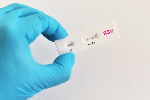 RSV positive test result by using respiratory syncytial virus (RSV) antigen test kit, rapid test method