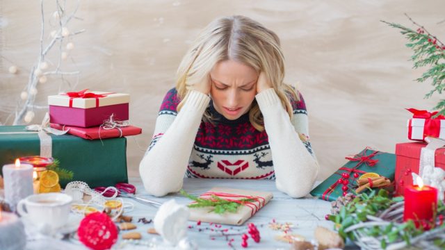woman stressed over holiday season