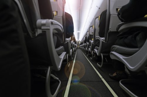 interior seats on airplane