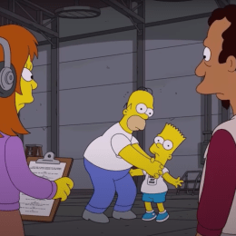 Homer choking Bart on "The Simpsons"