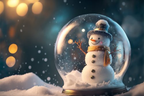 snowman in a snowglobe