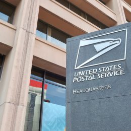 A sign for the US Postal Service headquarters in Washington, D.C.