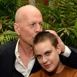 Bruce Willis and Tallulah Willis celebrating his 60th birthday in 2015