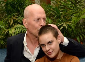 Bruce Willis and Tallulah Willis celebrating his 60th birthday in 2015