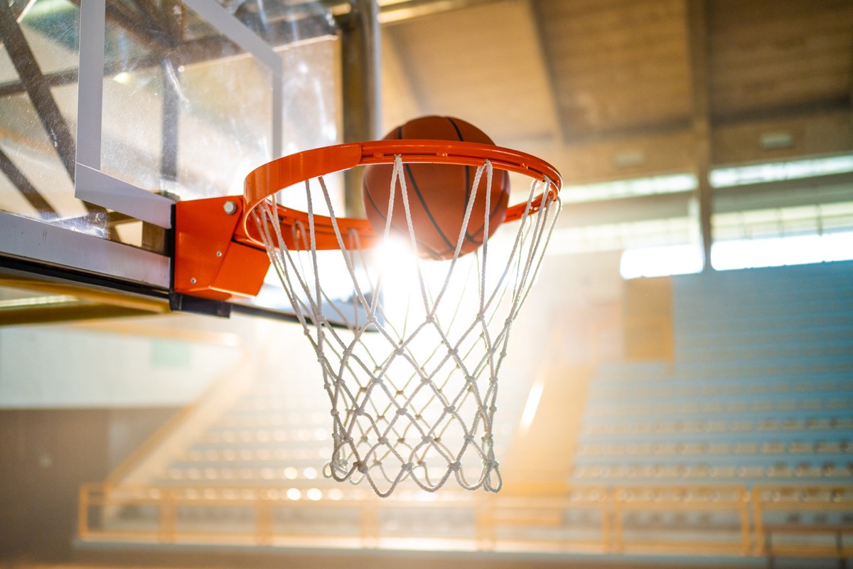 Basketball Going in Net