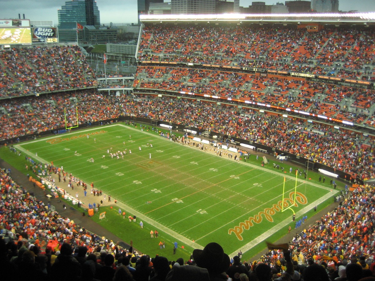 Browns versus Steelers at Browns Stadium in Cleveland