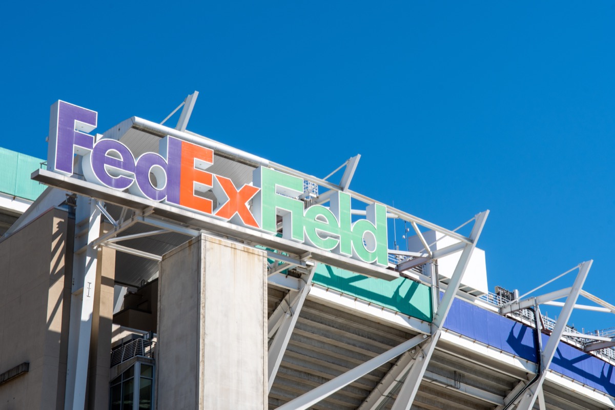 USA, BALTIMORE, OCTOBER 2019: FedEx Field Stadium in Washington state of Maryland