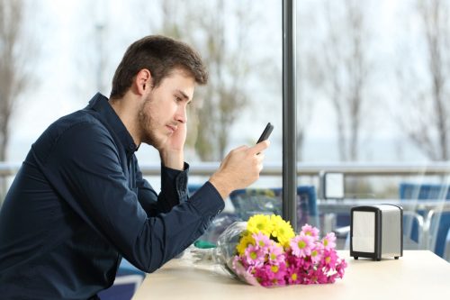 Man Waiting for Date to Show Up