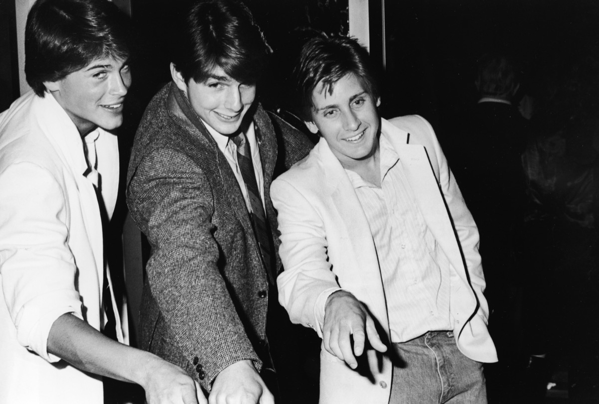 Rob Lowe, Tom Cruise, and Emilio Estevez in 1982