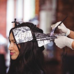Woman Getting Highlights Done