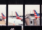 american airlines planes at the gate