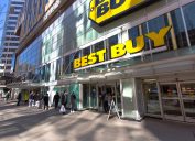 Toronto, Canada-20 March, 2020: Best Buy implements changes that include reducing store hours and permitting small number of customers into the store to comply with social distancing guidelines