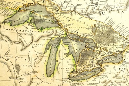 Early map of the Great Lakes