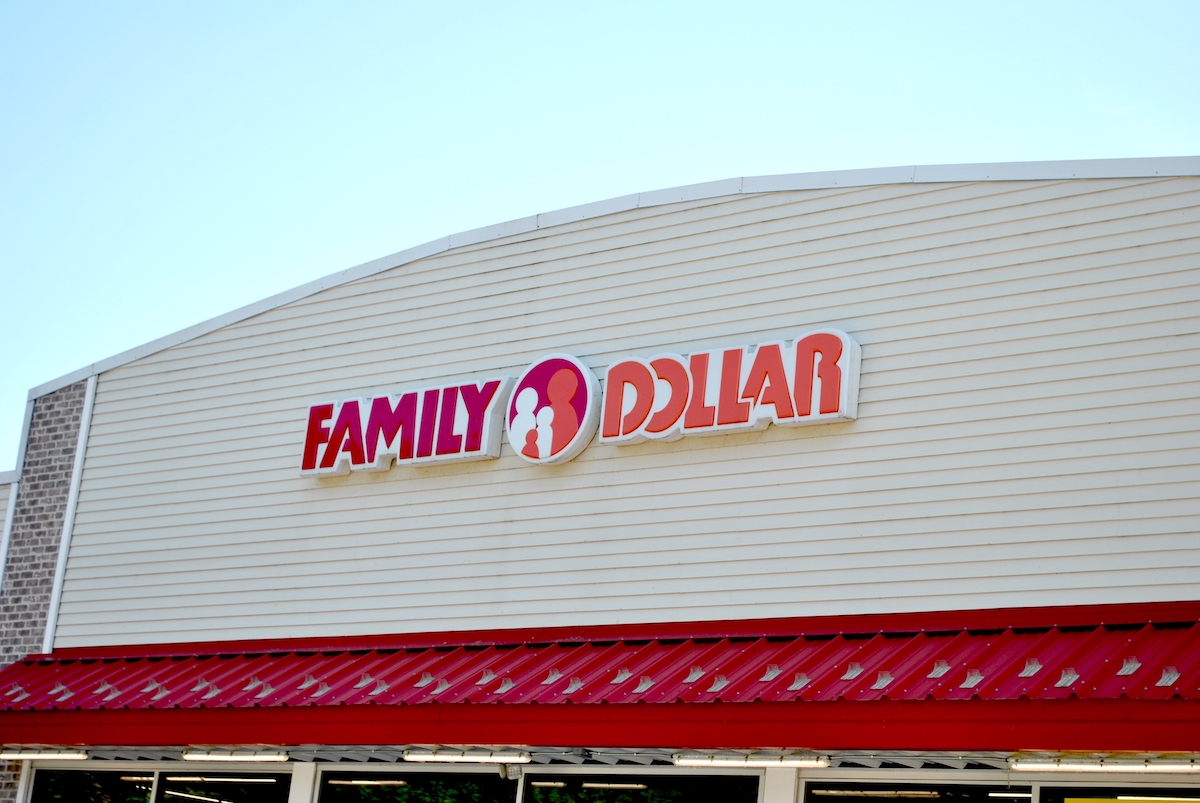 Family Dollar Signage on the Exterior of the Retail Store