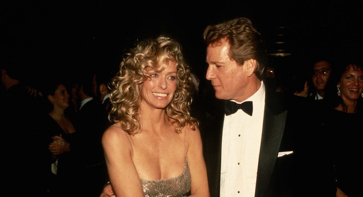 Farrah Fawcett and Ryan O'Neal circa 1989