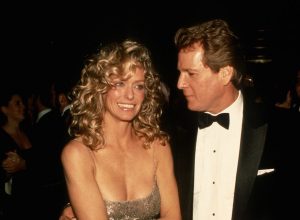 Farrah Fawcett and Ryan O'Neal circa 1989