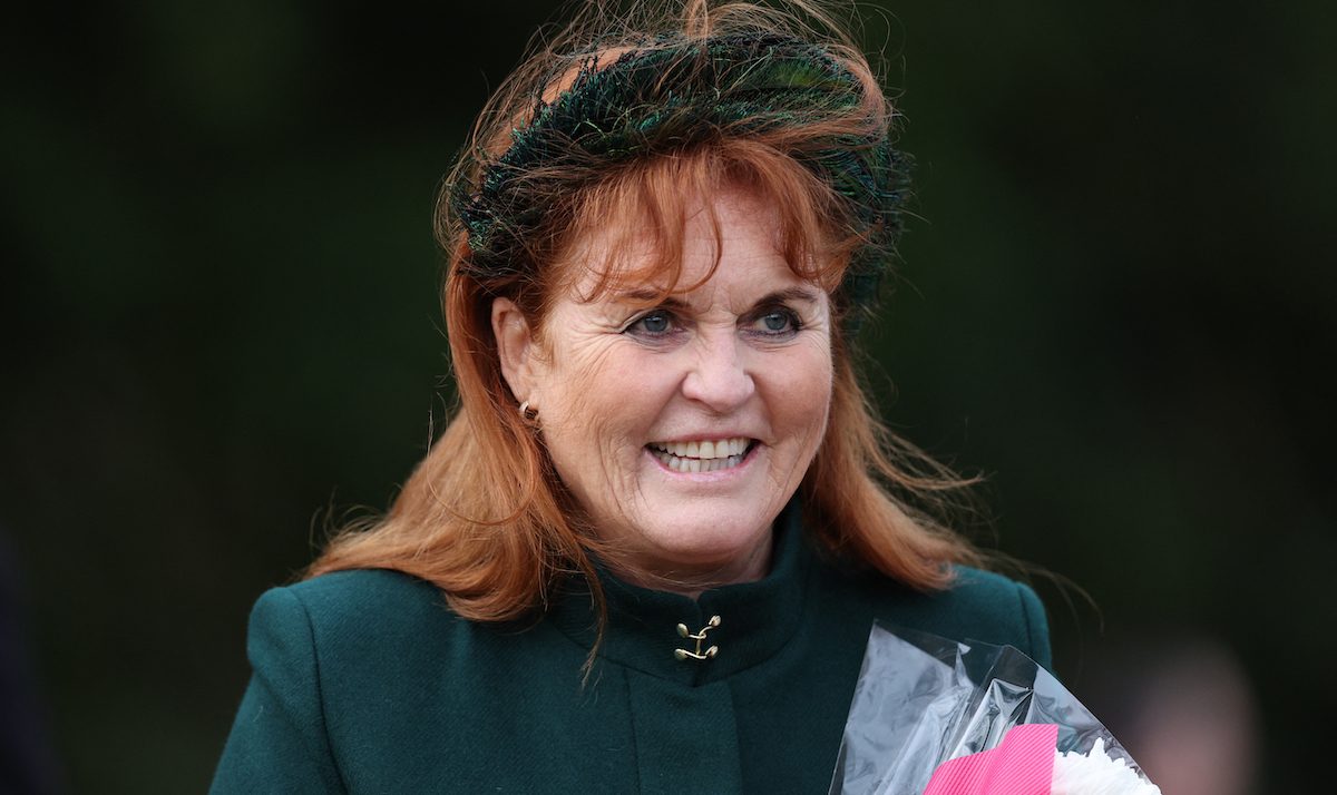 Sarah Ferguson outside St. Mary Magdalene Church on Christmas Day 2023