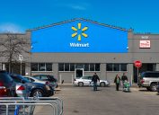 Niles, Illinois, United States - February 21, 2023: Front entrance of a Walmart store located in a Chicago suburb.
