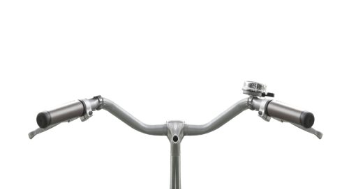 bike handlebars over white background