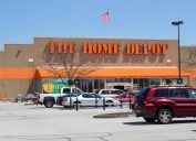 Lafayette - Circa May 2020: Home Depot Location flying the American flag. Home Depot is the Largest Home Improvement Retailer in the US.