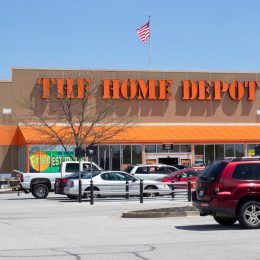 Lafayette - Circa May 2020: Home Depot Location flying the American flag. Home Depot is the Largest Home Improvement Retailer in the US.