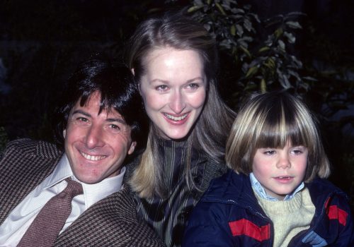 Dustin Hoffman, Meryl Streep, and Justin Henry at a photocall for "Kramer vs. Kramer"