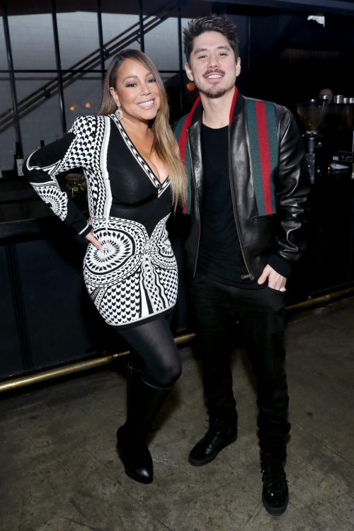 Mariah Carey and Bryan Tanaka at the premiere of "A Fall from Grace" in January 2020