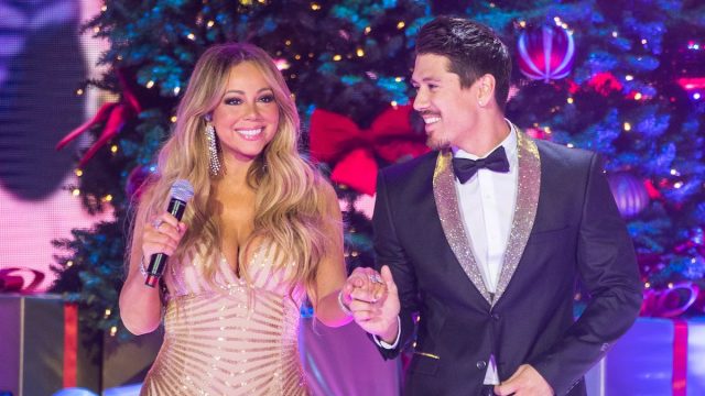 Mariah Carey and Bryan Tanaka on stage at the O2 Arena in London in 2017