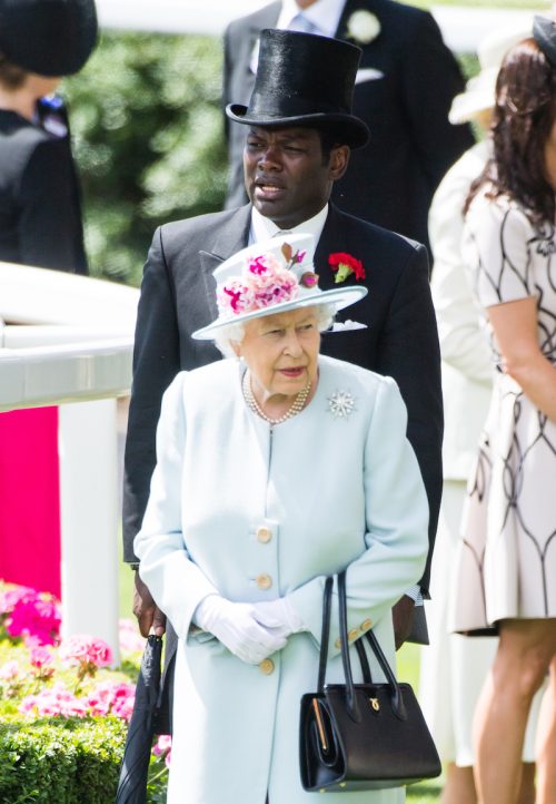 Queen Elizabeth II and Nana Kofi Twumasi-Ankrah at Royal Ascot in 2018