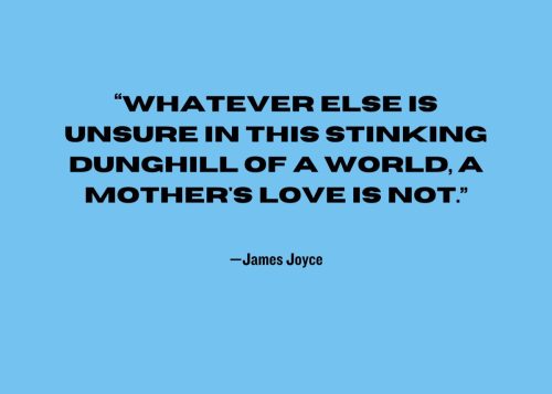 "Whatever else is unsure in this stinking dunghill of a world, a mother's love is not." —James Joyce