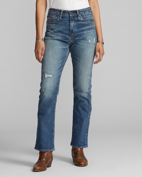 Below-the-waist shot of a model wearing Ralph Lauren jeans