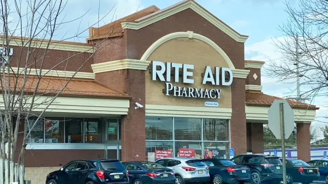MIDDLETOWN, NEW JERSEY / UNITED STATES - January 8, 2020: An exterior view of the Rite Aid Pharmacy on the corner of Route 36 and Wilson Avenue.