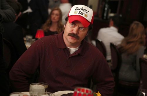 nick offerman as ron swanson in parks and rec