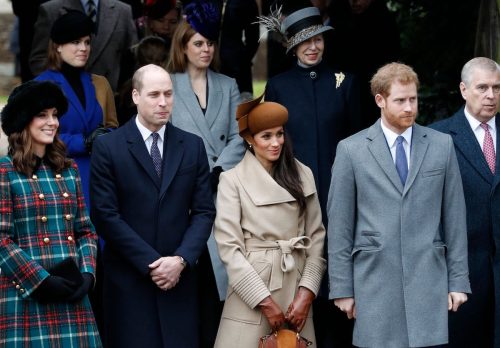 Members of the British royal family on Christmas Day in Sandringham in 2017
