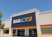 Big Lots store front on a warm morning.