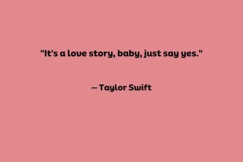 "It's a love story, baby, just say yes."