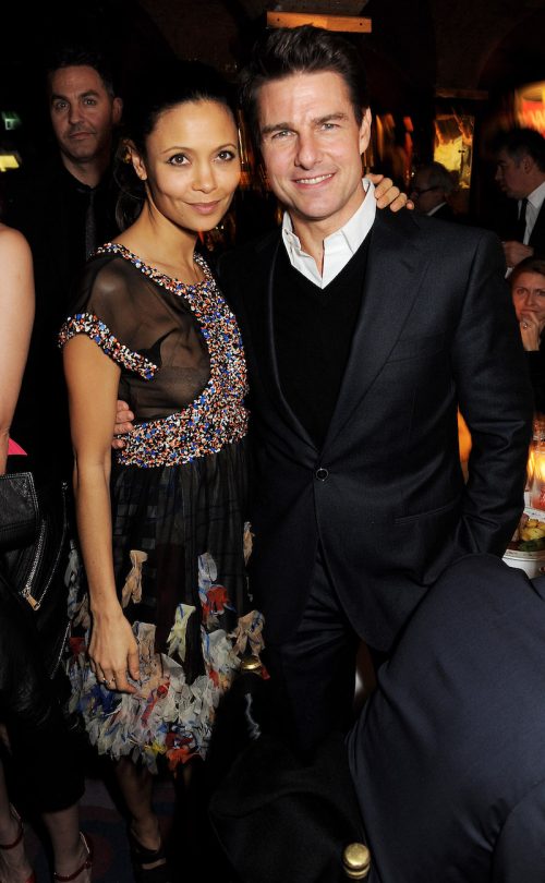 Thandiwe Newton and Tom Cruise at a Pre-BAFTA party in 2013