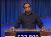 Yogesh Raut on "Jeopardy!" in January 2023