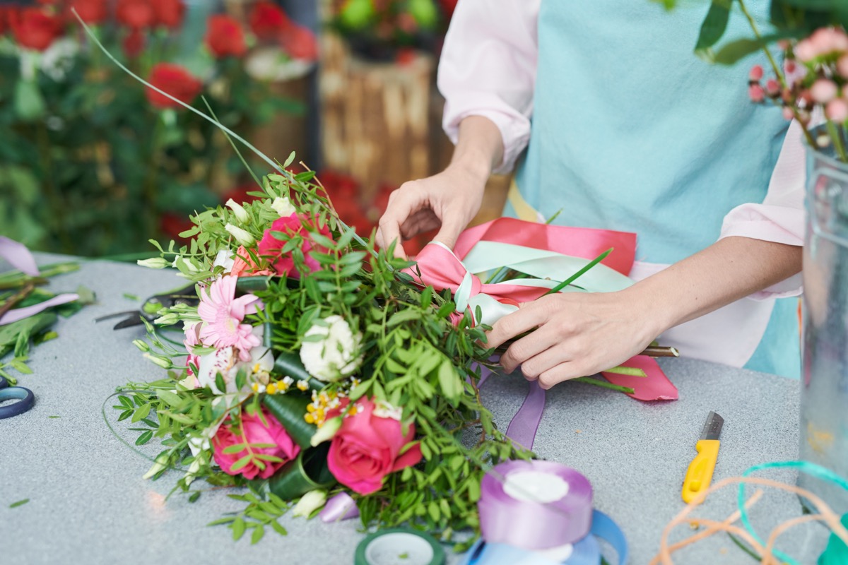 Florist Making Bouquet