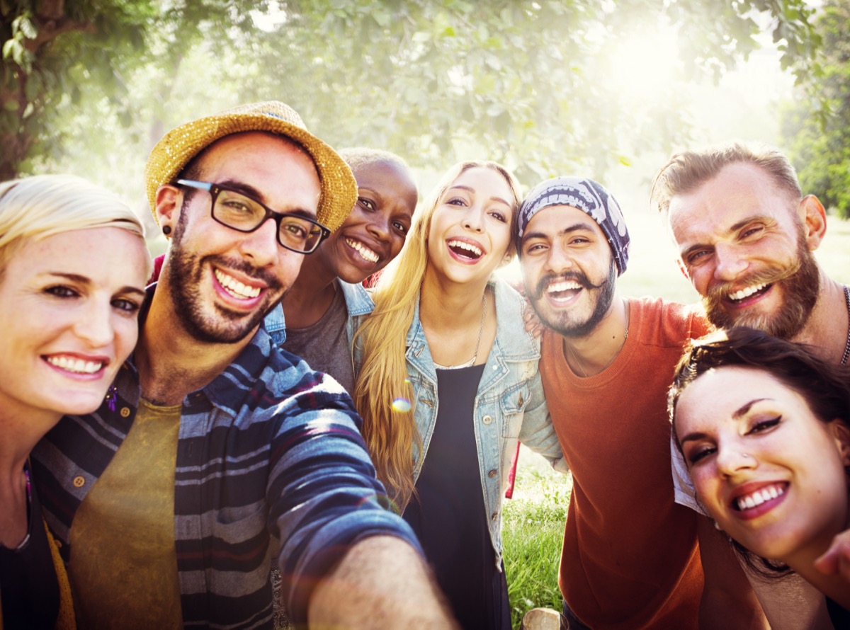 Group of Friends Smiling Outside