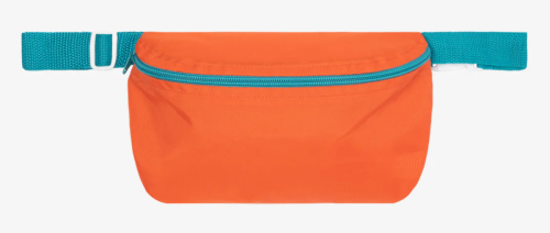 Orange and teal nylon fanny pack from Los Angeles Apparel