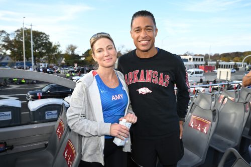 Amy Robach and T.J. Holmes at the 2022 TCS New York City Marathon