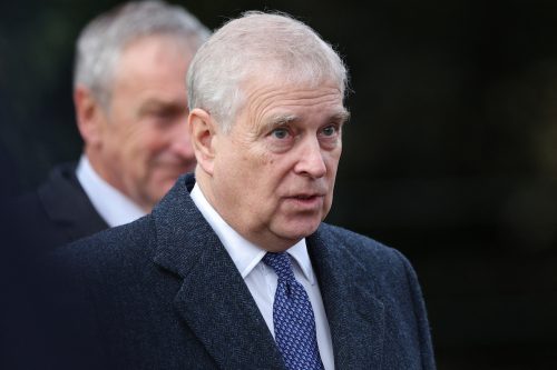 Prince Andrew at St. Mary Magdalene Church in Sandringham, England on Christmas Day 2023