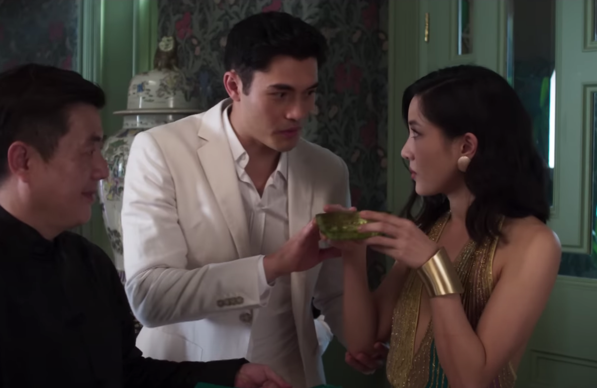 Henry Golding and Constance Wu in "Crazy Rich Asians"