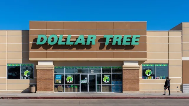 Houston, Texas, USA - March 13, 2022: A Dollar Tree store in Houston, Texas, USA on March 13, 2022. Dollar Tree is an American multi-price-point chain of discount variety stores.