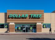 Houston, Texas, USA - March 13, 2022: A Dollar Tree store in Houston, Texas, USA on March 13, 2022. Dollar Tree is an American multi-price-point chain of discount variety stores.