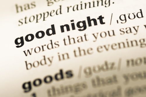 close of up the phrase "good night" as defined in the dictionary